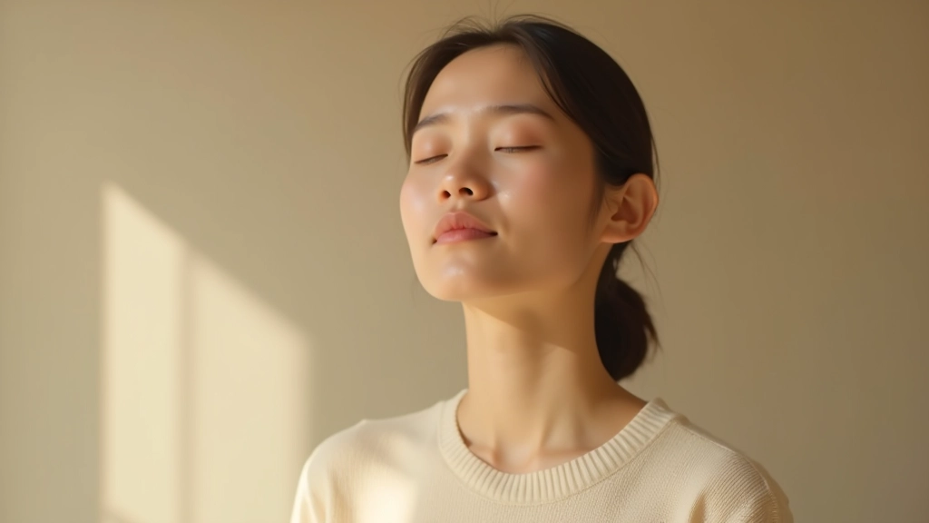 Breathing exercise demonstration or mindfulness technique visualization