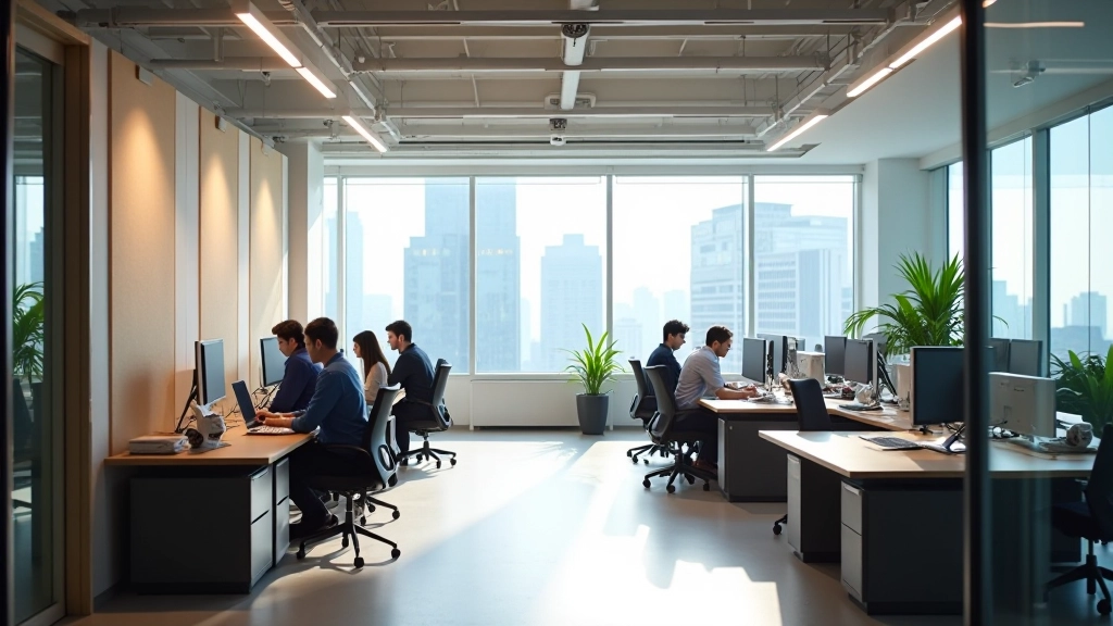 Open office space with focus zones